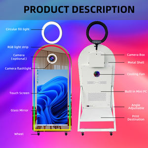 Mesin Stan foto cermin ajaib lengkungan selamat datang 2025 dengan Mini PC 43 inci layar sentuh cermin foto untuk pesta pernikahan - Product Image 2