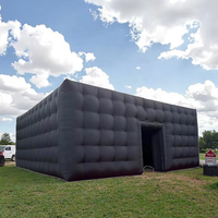 Tente Gonflable Noire Portable Grande Tente de Fête Maison Gonflable Tente Cube Gonflable Tente de Nuit Gonflable Chapiteau Gonflable