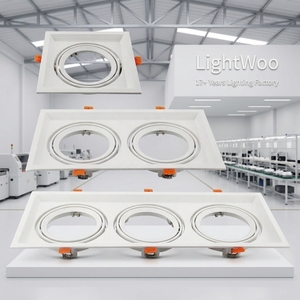 Soporte Moderno de Aluminio <span class=keywords><strong>para</strong></span> Lámpara LED de <span class=keywords><strong>Techo</strong></span> con Base AR111, Marco Cuadrado <span class=keywords><strong>para</strong></span> <span class=keywords><strong>Foco</strong></span> de <span class=keywords><strong>Techo</strong></span>, Estilo Atornillable <span class=keywords><strong>para</strong></span> Uso en Almacenes - Product Image 5