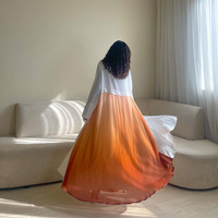 Abaya terbuka mode Terbaik baju atasan Arab Abaya Burqa Dubai Crinkle sifon gradien desain terakhir 2023