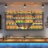Support mural en métal pour bouteilles de vin avec design décoratif pour la maison - Porte-verres à vin
