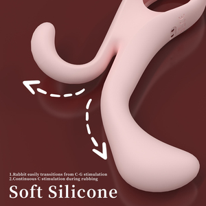 S-HANDE <span class=keywords><strong>Vibratore</strong></span> Flessibile a Forma di Coniglio, <span class=keywords><strong>Vibratore</strong></span> Doppio a 9 Frequenze, <span class=keywords><strong>Vibratore</strong></span> per Punto G Doppio, Giocattolo Sessuale in Silicone <span class=keywords><strong>Morbido</strong></span> per Donne - Product Image 5