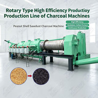 Ligne de production de carbonisation de type rotatif, machines à charbon de bois, machine à charbon de bois à partir de coques d'arachides et de sciure de bois, four à charbon sans fumée