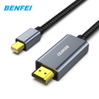Adaptador y Conector Mini HDMI BENFEI 4K@30Hz, Cable de 1.8 Metros con Carcasa de Aluminio y Trenzado de Nailon