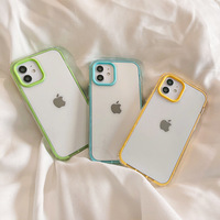 Coque de téléphone portable en silicone gel transparente anti-chute trois-en-un couleur bonbon pour iPhone 17 Pro Max et iPhone 16 Pro