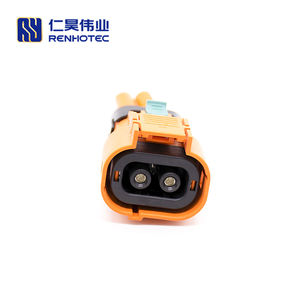 Connettore HVIL 2pin 50A 3.6mm guscio in plastica spina diritta e presa A chiave colore arancione - Product Image 3