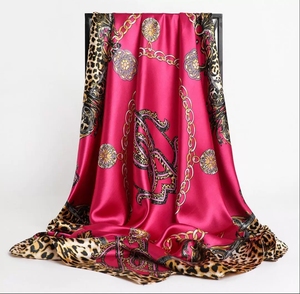 <span class=keywords><strong>Foulard</strong></span> en soie pour femme, imprimé léopard et chaîne, écharpe carrée pour le cou, <span class=keywords><strong>foulard</strong></span> de bureau, bandana, 90 cm, hijabs musulmans, écharpes - Product Image 6