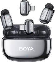 BOYA Mini 2 Kabelloses Mikrofon für iPhone & Android, KI-Geräuschunterdrückung, App-Steuerung, 48k Hz/24 Bit, 30 Stunden Akkulaufzeit