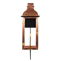 Lanterne à gaz rectangulaire en verre et cuivre, applique murale à gaz vintage, lampe murale à gaz extérieure pour véranda, villa, maison, jardin