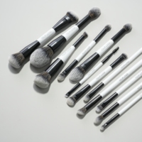 Ensemble de pinceaux de maquillage professionnels personnalisés à double extrémité, luxe, poils synthétiques vegan, outil cosmétique, brocha de maquillaje