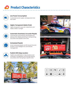 Affichage LED de toit de taxi en couleur pleine P5, Wifi 4G sans fil, affichage LED de voiture de taxi pour la publicité - Product Image 5