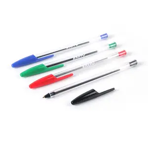 Advertising Simple Custom Logo Plastic Colorful Ball Point Pen For Office School