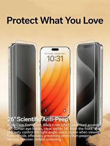 Protector de Pantalla de Privacidad Benks para iPhone Serie 15-17, Película de Vidrio Templado Anti-Espía, Cobertura Total de 26 Grados - Product Image 2