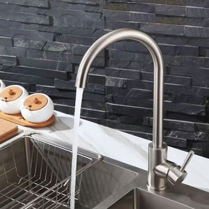 Zeitgenössischer Einloch-Küchenhahn aus Edelstahl mit Ausziehbarer Brause für Spülbecken - Product Image 6