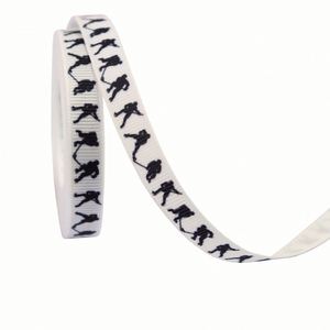 Ruban gros-grain imprimé hockey de 1 cm x 10 yards, longueur personnalisée, pour emballage cadeau sportif et décoration d'équipe - Product Image 5