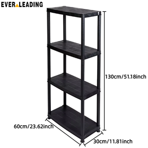 헤비 듀티 4단 플라스틱 방수 부식 방지 조립식 랙 선반, 선반당 25kg 하중 용량, 카톤 포장 - Product Image 2