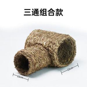 Casa redonda hecha a mano para mascotas, hecha de paja, nido para hámster, hecha de hierba de montaña, material natural para animales pequeños - Product Image 2
