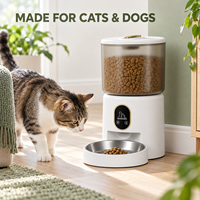 Distributeur automatique de nourriture pour animaux de compagnie, bac à nourriture transparent pour chiens, bol en acier inoxydable, distributeur intelligent de croquettes, utilisation en intérieur, OEM ODM, vente en gros