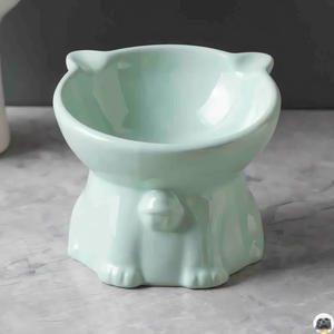 Bol en céramique pour chat, mignon, de grande taille, pour eau potable, sur pieds hauts, pour nourriture pour chat, anti-choc - Product Image 3