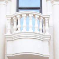 Balustre en granit d'extérieur OEM, balustrade en pierre courbée sur mesure pour escalier, pilier décoratif en pierre pour jardin, cour et balcon