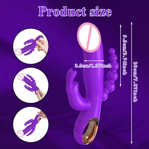 Vibratore Femminile 3in1 Telescopico a Forma di Coniglio con Vibrazione, Stimolatore Clitorideo e Punto G, Dildo <span class=keywords><strong>Vibrante</strong></span> per Donne - Product Image 6