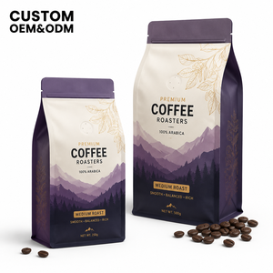 Bolsa con Cierre Hermético Laminada de Aluminio Reciclable de Grado Alimenticio, Impresión Personalizada, Válvula de Desgasificación, Resellable, para Granos de Café Especiales - Product Image 1