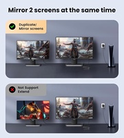 SYONG 8K pour répartiteur 2.1 en alliage d'aluminium 1 entrée 2 sorties compatible HDCP2.3 pour affichage double moniteur Xbox PS4 Transmission vidéo