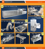 Chaîne de production commerciale Durable de gaufrettes, machine de fabrication de gaufres, 90kgs/h, gaufrier entièrement automatique