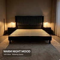 Cadre de lit rembourré de haute qualité pour la maison et l'hôtel, design moderne, lit double
