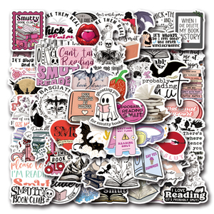 60 piezas de moda Smut Bookish lectura Graffiti pegatinas <span class=keywords><strong>para</strong></span> <span class=keywords><strong>pared</strong></span> nevera decoración biblioteca libro lectura pegatina - Product Image 1