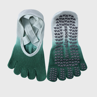 Chaussettes de yoga PATON personnalisées à cinq orteils croisés avec dégradé, semelle antidérapante en silicone brevetée, chaussettes de Pilates pour femmes