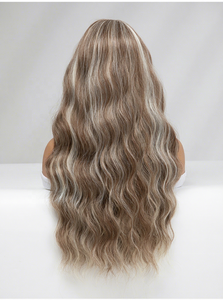 <span class=keywords><strong>Peluca</strong></span> <span class=keywords><strong>de</strong></span> encaje mono con corona alta para mujer, larga y rizada, con cuero cabelludo realista anudado a mano, <span class=keywords><strong>de</strong></span> fibra resistente al calor sin pegamento. - Product Image 4