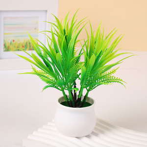 Plantes artificielles en pot, combinaison de petites fleurs et de plantes vertes, 10x14 cm, décorations de mariage en PVC - Product Image 4