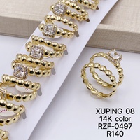 Bijoux XUPING – Ensemble de bagues de fiançailles en zircon plaqué or, formes variées, vente en gros, bijoux multi-styles pour couple, occasions spéciales