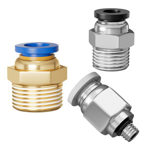 Li Guang Aerodynamics Pneumatic <b>Quick</b> Coupler PC8-02 Threaded Straight Through Nickel Plated Copper Air Hose <b>Connector</b> - Product Image 2