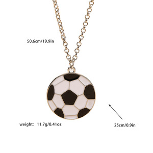 Colliers de bijouterie fantaisie, mini colliers en forme de football, de basketball et de rugby, colliers sportifs pour enfants, cadeaux originaux - Product Image 6