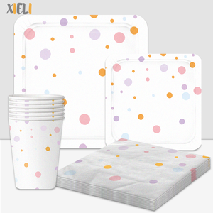 Xieli Plato <span class=keywords><strong>De</strong></span> Papel Impreso Confeti Personalizado Servilletas <span class=keywords><strong>Y</strong></span> <span class=keywords><strong>Vasos</strong></span> <span class=keywords><strong>De</strong></span> Papel Juego <span class=keywords><strong>De</strong></span> Fiesta <span class=keywords><strong>Vajilla</strong></span> Desechable Para Fiesta - Product Image 1