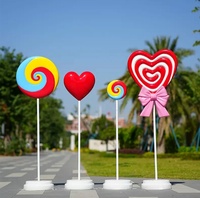 Simulation Candy Cane Swirls Fibre de verre Jardin Paysage Décoration Ornement pour Gâteau Dessert Amour