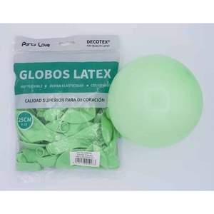 Ballons en latex Party Love 25 cm Vert pastel Décorations de fête d'anniversaire ronde - Product Image 1