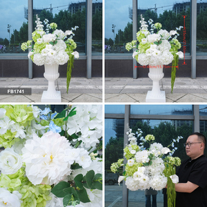 Boule de fleurs verte de luxe de haute qualité, centre de table de mariage moderne, fleur en soie faite à la main pour les fêtes, nouvel élément décoratif - Product Image 3