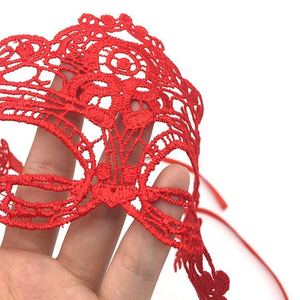 Masques de fête d'<span class=keywords><strong>Halloween</strong></span> effrayants pour femmes, masques oculaires transparents en dentelle, accessoires de costume en tissu pour bal masqué - Product Image 6