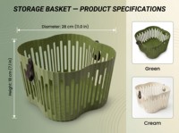 Panier de rangement en plastique ajouré durable, panier à linge portable, bac organisateur multi-usages pour salle de bain et chambre