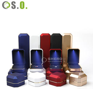 Cajas de plástico LED azules personalizadas al por mayor para collares, pulseras, anillos, pendientes y joyas. - Product Image 3