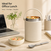 Vente en gros de thermos à soupe portables en acier inoxydable 316 de 500 ml à double paroi sous vide avec poignée et logo personnalisé