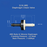 Valve anti-retour manuelle à diaphragme en micro-plastique ABS avec joint en caoutchouc pour machine de distribution d'huile, d'eau, de gaz/colle liquide et de parfum