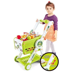 Nouveauté 31 pièces supermarché panier jouet chariot jouer ensemble enfants semblant jouer à l'épicerie jeu avec nourriture et accessoire