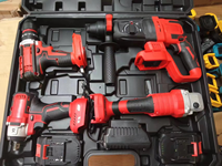 Juego de Herramientas Eléctricas Inalámbricas 4 en 1 con Motor sin Escobillas Profesional, en Caja Combinada