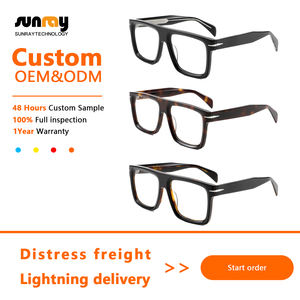 Lunettes anti-lumière bleue tendance, vente en gros OEM, montures optiques de luxe en acétate haut de gamme unisexe, anti-lumière bleue - Product Image 3