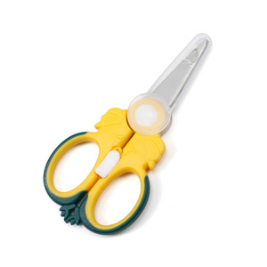 Lu Ban's Work Baby Food <b>Scissors</b> Yellow Green 0-12 Months Portable <b>Meat</b> Vegetable Cutter For Home Use - Product Image 1