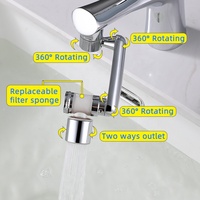 Filtre de robinet d'eau 1080 degrés personnalisé en laiton chromé pulvérisateur de robinet aérateur chaud froid universel rallonge de robinet